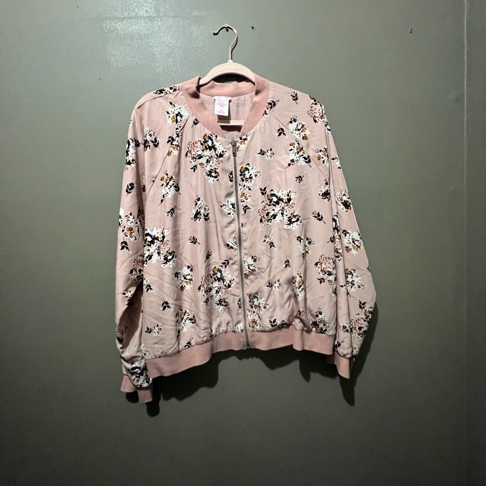 Jade & Mauve Satin Bomber Jacket main image 1